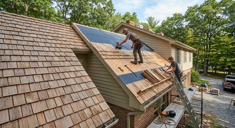 Commercial Wood Shake Roof Installation