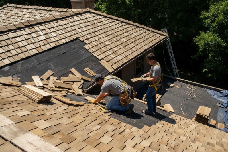 Commercial Wood Shake Roof Installation