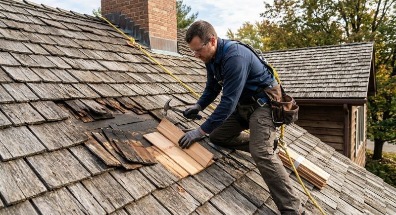 Commercial Wood Shake Roof Repair