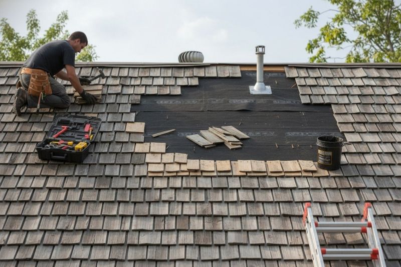 Commercial Wood Shake Roof Repair