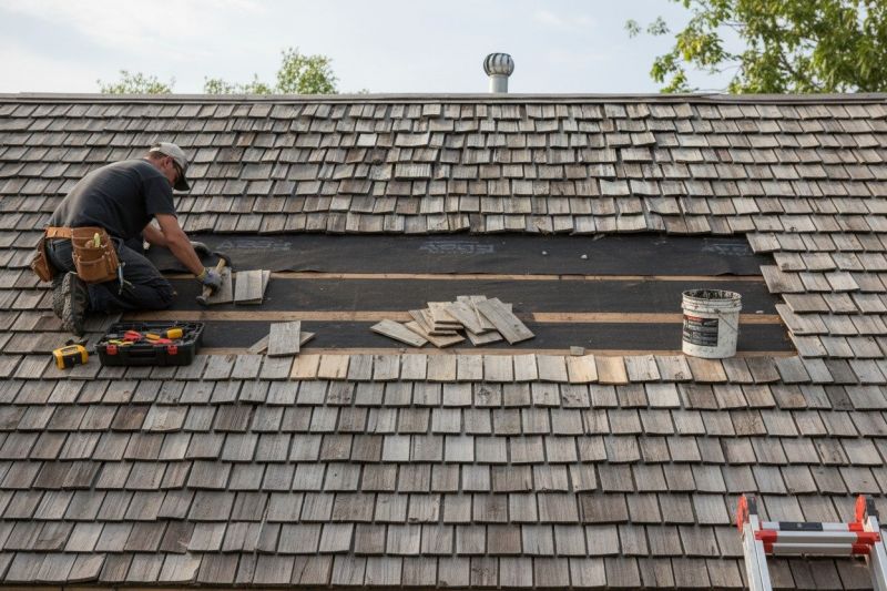 Commercial Wood Shake Roof Repair